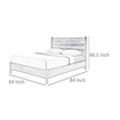 Carry Queen Bed- Beige Boucle Upholstered Headboard Walnut Brown Solid Wood