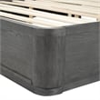 Zoko King Bed with Panel Style Headboard- Chrome- Ash Gray Solid Wood