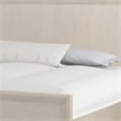 Kaira Queen Size Bed with Metal Accents- Natural Oak Solid Rubberwood