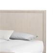 Kaira Queen Size Bed with Metal Accents- Natural Oak Solid Rubberwood