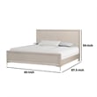 Kaira Queen Size Bed with Metal Accents- Natural Oak Solid Rubberwood