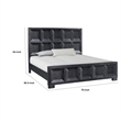 Kizie King Bed- Classic Recessed Panel- Weathered Black Solid Wood