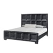 Kizie King Bed- Classic Recessed Panel- Weathered Black Solid Wood
