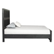 Kizie King Bed- Classic Recessed Panel- Weathered Black Solid Wood