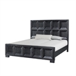 Kizie King Bed- Classic Recessed Panel- Weathered Black Solid Wood
