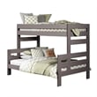 Damie Twin/Full Bunk Bed with Ladder- Brazilian Pine- Gray Solid Wood