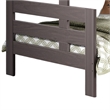 Damie Twin/Full Bunk Bed with Ladder- Brazilian Pine- Gray Solid Wood