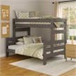 Damie Twin/Full Bunk Bed with Ladder- Brazilian Pine- Gray Solid Wood