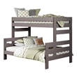 Damie Twin/Full Bunk Bed with Ladder- Brazilian Pine- Gray Solid Wood