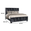 Kizie Queen Bed- Classic Recessed Panel- Weathered Black Solid Wood