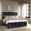 Kizie Queen Bed- Classic Recessed Panel- Weathered Black Solid Wood