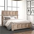 Kizie Queen Size Bed- Modern Classic Recessed Panels- Beige Solid Wood