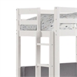Sirius Twin Loft Bed with Writing Desk- Shelf Unit- White Pine Wood