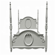 Auri Full Size Poster Bed- Arch Headboard- Classic Floral Motifs- Gray