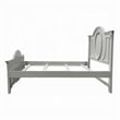 Auri Twin Size Bed- Arch Headboard- Rope Molding w Floral Motifs- Gray