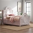 Auri Twin Size Bed- Arch Headboard- Rope Molding w Floral Motifs- Gray