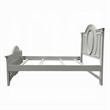 Auri Twin Size Bed- Arch Headboard- Rope Molding w Floral Motifs- Gray