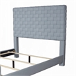 Reah King Size Bed- Light Teal Blue Chenille- Gray Panel Headboard