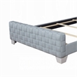 Reah King Size Bed- Light Teal Blue Chenille- Gray Panel Headboard