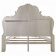 Ally California King Bed- Decorative Carved Inlay- Bone White Wood