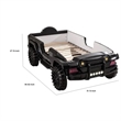 Randy SUV Twin Bed with Lights- Sound Effects- Black Faux Leather