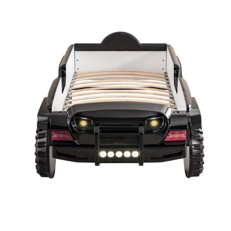 Randy SUV Twin Bed with Lights- Sound Effects- Black Faux Leather