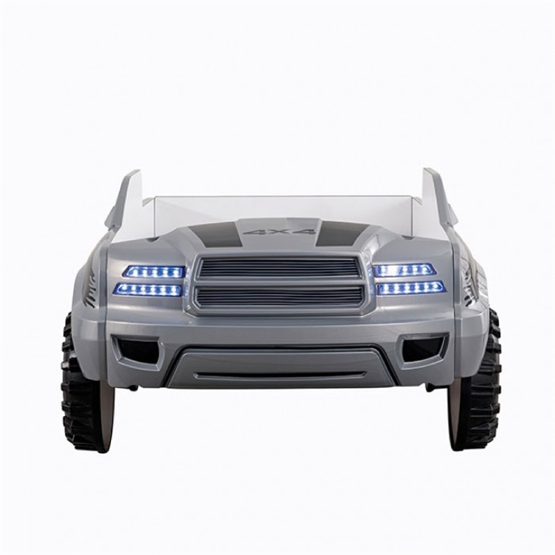 Tonie Truck Twin Bed- Interactive Lights and Sound Effects- Gray ABS