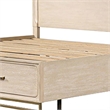 Rozie Queen Bed- Footboard Storage Drawers- Light Oak Brown Solid Wood