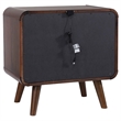 Ryb 4pc Bedroom Set with King Bed- Walnut Brown- Dark Gray Upholstery