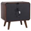 Ryb 5pc Bedroom Set with King Bed- Walnut Brown- Dark Gray Upholstery