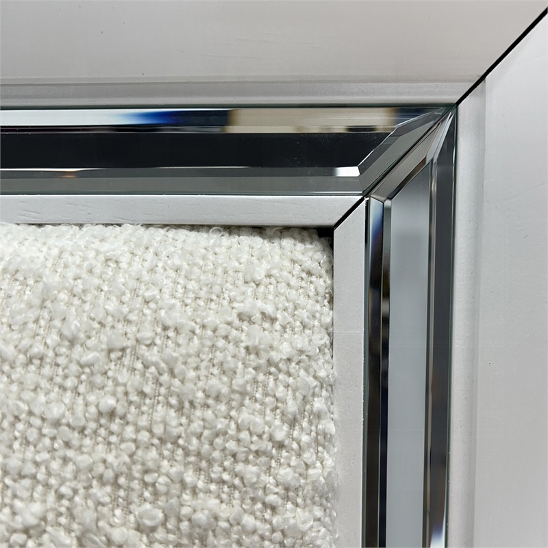Rara Queen Size Bed- 2 Storage Drawers- LED- White Boucle Upholstery