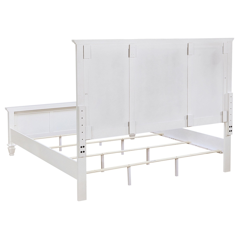Lila King Bed- Picture Frame Panel Headboard- Farmhouse White Wood
