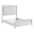 Leva Queen Bed- Upholstered LED Headboard- Modern White Acacia Wood