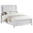 Leva Queen Bed- Upholstered LED Headboard- Modern White Acacia Wood