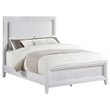Leva King Bed- Upholstered LED Headboard- Modern White Acacia Wood