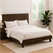 Genu King Size Platform Bed- Panel Headboard- Warm Walnut Brown Wood