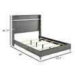 Jenny King Size Bed- Wingback Fluted Upholstered Headboard- Gray