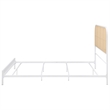 Ammy Queen Bed- Radio Weave Headboard- Brown Faux Rattan- White Metal