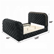 Kerie Queen Size Bed with LED Fireplace- TV Lift Stand- Black Velvet