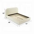 Ardie King Bed- Low Profile Footboard- Plush Beige Upholstered Panel