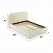 Ardie King Bed- Low Profile Footboard- Plush Beige Upholstered Panel