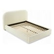 Ardie King Bed- Low Profile Footboard- Plush Beige Upholstered Panel