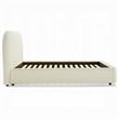 Ardie Queen Bed- Low Profile Footboard- Plush Beige Upholstered Panel