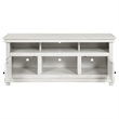 Ayne TV Stand Media Cabinet- 2 Doors and 4 Shelves- White Wood 60 Inch