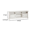 Ayne TV Stand Media Cabinet- 2 Doors and 4 Shelves- White Wood 60 Inch