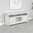 Ayne TV Stand Media Cabinet- 2 Doors and 4 Shelves- White Wood 60 Inch