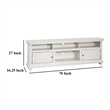 Ayne TV Stand Media Cabinet- 2 Doors and 4 Shelves- White Wood 70 Inch