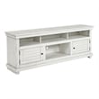 Ayne TV Stand Media Cabinet- 2 Doors and 4 Shelves- White Wood 70 Inch