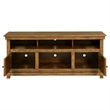 Ayne TV Stand Media Cabinet- 2 Doors and 4 Shelves- Brown Wood 60 Inch