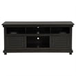 Ayne TV Stand Media Cabinet- 2 Doors and 4 Shelves- Black Wood 60 Inch